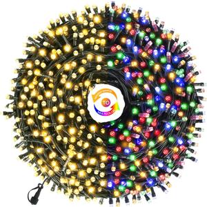Chuya 300LED Dual Color Changing Christmas Tree Lights,Warm White to Multi Color,End-to-End Plug 9 Modes,105ft Outdoor Indoor String Lights for Christmas Holidays Party Wedding Decoration