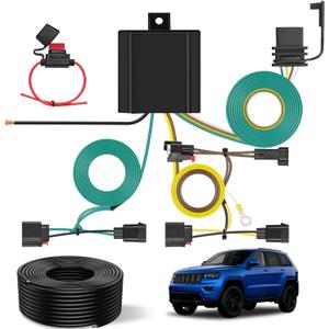 Nilight 4 Pin Trailer Wiring Harness Kit 56426 Vehicle Standard 4 Way Connector Custom for 2014 2015 2016 2017 2018 2019 2020 2021 Jeep Grand Cherokee 2022 Grand Cherokee WK Simple Fit Hitch