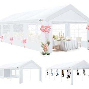 COBIZI 10x30 Party Tent Heavy Duty, Large Outdoor Wedding Tents for Parties with 8 Sidewalls & Built-in Sandbags,Waterproof Event Canopy Gazebo Commercial Tent for Carport,Camping,Patio,Windproof