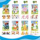 3 x Ohhaha 24 Sheets Farm Animal Stickers, Make a Face Sticker Sheets for Kids Todders Activities, Make Your Own Stickers for Kids Birthday Party Favor Supplies Craft