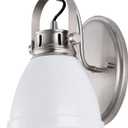 JONATHAN Y Phineas 1-Light LED Vanity Light 7", White/Nickel