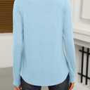 ANRABESS Women Shirts Long Sleeve Crewneck Smocked Tunic Tops with Leggings Dressy Casual T-Shirt Business Work Blouses (Blue, L)