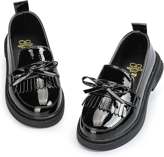 Toddler Girls Dress Shoes Loafers School Uniform Mary Jane Flats Thick Non-Slip Sole Casual Shoe (Toddler/Little Kids), 35