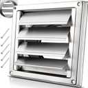 4" Upgrade Metal Dryer Vent Cover for House, Premium Stainless Steel Dryer Vent with 4 Screws Rubber Gasket, Best Exterior Wall Vent Cover with Louvre for Dryer Vents Range Hood Vent AC Vent