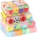 Cute Erasers for Kids Bulk 16 Pack Animal Food Fun Desk Pets Pencil Students School Supplies Prize Gifts Party Favors