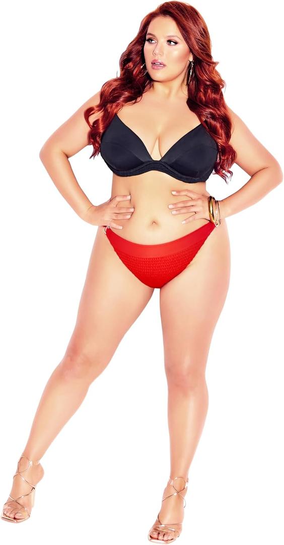 City Chic CCX Women's Plus Size Pant- Vibeka Bikini (Tigerlily, 20 Plus)