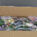 22" Easter Centerpieces for Tables and Fireplaces with 3 Candle Trays, Artificial Easter Egg Candle Holder Decorations with Colorful Spring Flowers & Branches & Green Leaves