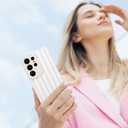 KANGHAR Compatible with Samsung Galaxy S25 Ultra Case, Silicone Stripes Cute Pattern, Camera Protection Soft Slim Phone Case for Girls Women -White