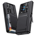 GBEE for Samsung Galaxy Z Fold 4 Case with Card Holder & Kickstand & Hinge Protection & Slide Camera Cover & Built-in Screen Protector, Rugged Phone Case for Galaxy Z Fold 4 2022 (Black)