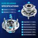 513288 2Pcs Front/Rear Wheel Bearing Hub Assembly Fit for 2013-2015 Chevy Malibu, 2014-2017 Chevy Impala, 2010-17 Equinox, GMC Terrain, Cadillac CTS/XTS, Buick Lacrosse Regal, Saab 9-5, 5 Lugs w/ABS (2pack)