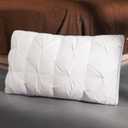 QUTOOL Luxury Hotel Goose Feather Pillow, 100% Cotton Cover, Soft Support Pillow, Suitable for Sleepers on The Back, Sides, and Stomach, King Size Bed Pillows Set of 2