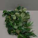 Fake Greenery Garlands Artificial Silver Dollar Eucalyptus Garland in Grey Green and Willow Twigs Garland Intertwined Together for Rustic Wedding Arch Swag Doorways Table Runner Decoration