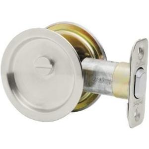 Kwikset 334 Round Hall/Closet Pocket Door Lock in Satin Chrome