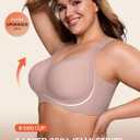 LetsJoli Bras for Women Supportive Wireless Push Up Bra Full Coverage No Underwire Seamless Plus Size for Older Women (Beige)
