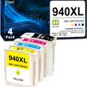 940XL 940 XL High Yield Ink Cartridge Combo Pack Replacement for HP 940XL Ink Cartridge for OfficeJet Pro 8000 8500 8500A Plus A909a A809a A910a Printer Ink (4-Pack, Black, Cyan, Magenta, Yellow)