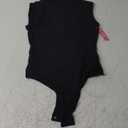 PUMIEY Women's Mock Turtle Neck Sleeveless Bodysuit Sexy Tank Tops Sharp Collection (01 Jet Black)