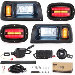 10L0L Golf Cart Light Kit(12V/36v/48V) for Club Car DS with Daytime Running Light Low-beam/High-beam With Turn Signals and Brake Lights