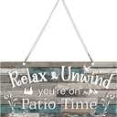 Hotop Patio Decor Patio Sign Decorations Outdoor Metal Porch Wall Decor Rustic Farmhouse Wall Art for Backyard Porch Balcony Gazebo Accessories(12 x 6",Vivid)
