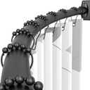 Curved Shower Curtain Rod - 43-72 Inches Adjustable, Rustproof Round Bowed Shower Curtain Rod, Aluminum, Curved Shower Rods for Bathroom, Need To Drill, Black