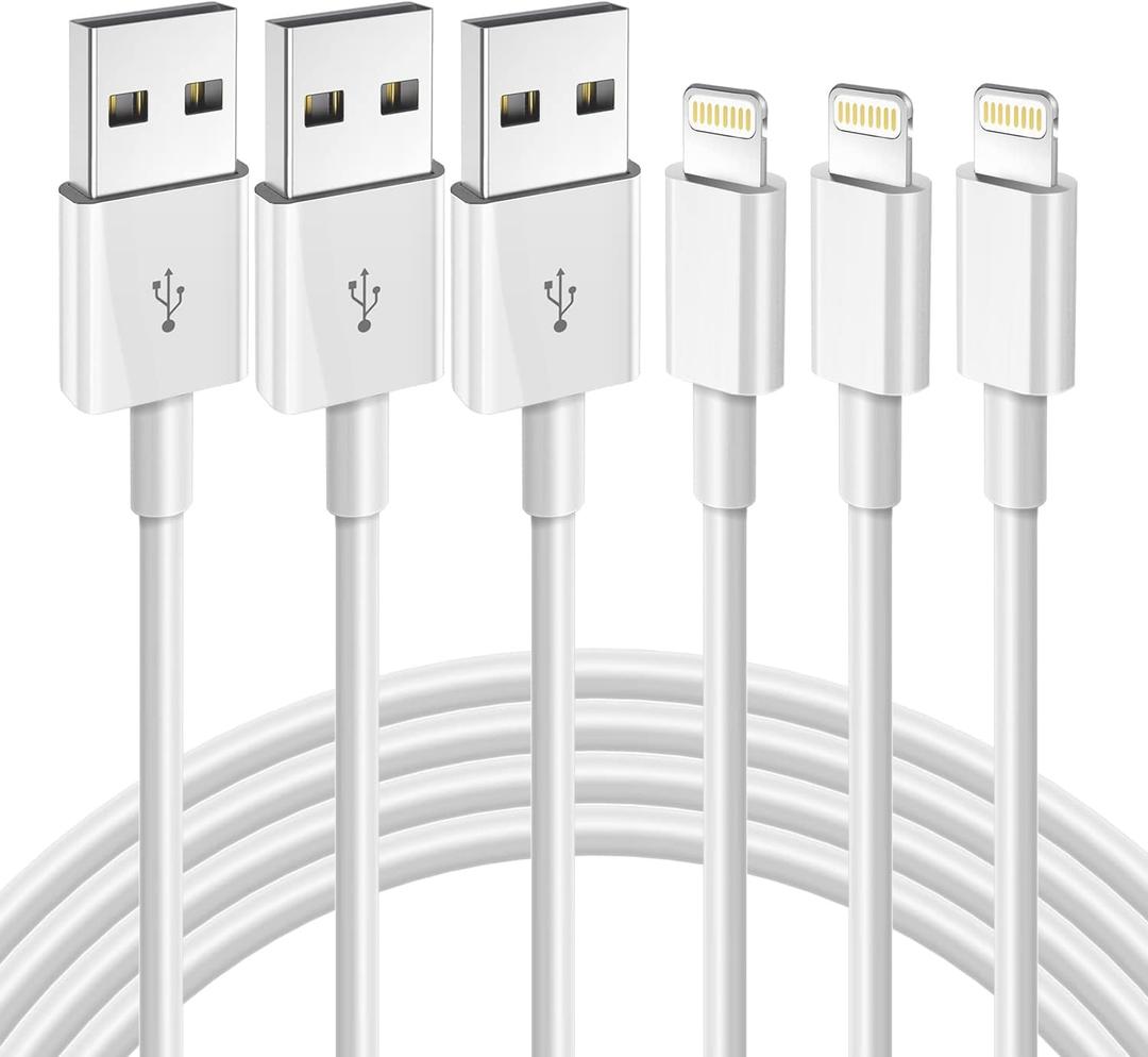 iPhone Fast Charging Cable [Apple MFi Certified] 3-Pack 6FT USB-A to Lightning Cable iPhone Charger Cord Compatible with iPhone 14 13 12 11 Pro Max XR XS X 8 7 6 Plus SE iPad and More 6FT
