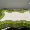 HAOCOO Luxury Soft Large Bathroom Rugs, 24x59 Inch Long Bathroom Rugs Non Slip Washable, Green Irregular Shaped Rug Absorbent Bathroom Mat for Bedroom Bathtub Sink Shower