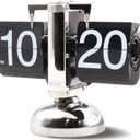 Betus Flip Desk Clock - Mechanical Retro Style -Digital Display Battery Powered - Home & Office Dcor 8 x 6.5 x 3 Inches (Black)