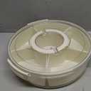 Divided Serving Tray with Lid and Handle, Portable Snackle Box, 6 Compartment Food Container, Travel Snack Box Container for Veggie, Fruit, Candy and Charcuterie