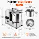 Hakka Commercial Food Processor, 1800W Electric Vegetable Cutter Heavy-Duty Veggie Chopper with Limitless Speed Control & Patented S/S Blade – 9L Capacity for Chopping Vegetable, Fruit, Bread & Meat
