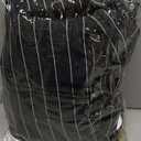 EraSpooky Men's 1920s Gangster Costume Wide Pin Stripe Suit Include Jacket Pants Shirt Front with Attached Necktie (Medium, Black)