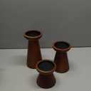 Pillar Candle Holders Set of 3 Wooden Candle Holders Decorative Wood Candlestick Holders for Living Room, Table Centerpiece for Wedding, Christmas, Party, Home - 4", 6", 8"