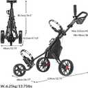 Caddytek CaddyLite 11.5 V3 Golf Push Cart - Lightweight Aluminum 3-Wheel Foldable Golf Bag Cart with Quad-Fold Frame, EVA Wheels, Adjustable Handle, Foot Brake, Mesh Net, Umbrella & Drink Holder