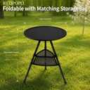 Portable Round Folding Camping Table, Adjustable Height Collapsible Triangular Side Table, Lightweight Mini Beach Table with Carry Bag for Picnic, Beach, Hiking, Backyard, Large