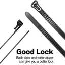 Releasable Reusable Zip Ties 12 Inch Heavy Duty Zip Tie Thick Black Cable Ties Reusable 100 Pack 50lb Tensile Strength Nylon Cable Wire Ties for Multi-Purpose Use Indoor And Outdoor Plastic Tie Wire