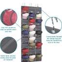 2 x Fixwal Hat Organizer Racks for Baseball Caps, 27 Pocket Pocket Over the Door Hat Organizer with 3 Hooks, Hat Storage to Protect and Display, Gray
