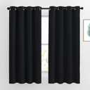 NICETOWN Blackout Curtains 63 inch Length 2 Panels Burg - Easy Care Solid Thermal Curtains Grommet Blackout Window Treatments for Bedroom/Kids Room (W52 x L63, Black)