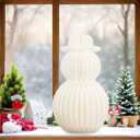 19.7in Light Up Honeycomb Paper Christmas Snowman, Indoor Christmas Decorations and Holiday Centerpieces for December Holiday Season Home Office and Xmas Party Supplies