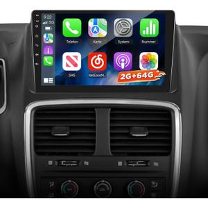 NHOPEEW 9 Inch Touchscreen Android 13 Head unit - Wireless CarPlay & Android Auto/WiFi/EQ/GPS + AHD Backup Camera for Dodge Grand Caravan 2011-2020 and Chrysler Grand Voyager 2011-2015, [EQ] 4 Core 2+64G