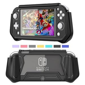 iNOTOGG Compatible Nintendo Switch Lite Screen Protector Case Cover with Hand Grip, Detachable Protective Case with Shockproof and Anti-Scratch Design for Nintendo Switch Lite, Black