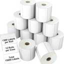 3-Proof 2"x1" Direct Thermal Barcode Labels Rolls for Zebra LP2824 ZD411 ZD410 ZD421 ZD420 GK420D, 12 Rolls 15600 Pcs Waterproof Return Address Label Used with Rollo MUNBYN Desktop Printer