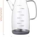 Large Glass Oil Dispenser Bottle for Kitchen Cooking Recipiente Para Aceite De Cocina Olive Oil Vinegar Dispenser Cruet Stainless Steel Lid No Drip Liquid Container (Clear, 34oz /1000ml)