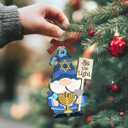 Hanukkah Ornaments 2025, Unique Spiritual Gifts for Men, Jewish Gifts for Women, Friends, Neighbors, Mom, Dad, Adorable Wooden Gnome Ornament for Jewish Christmas Decorations