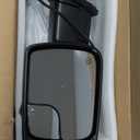 Dasbecan Left Driver Side Mirror Compatible with 2019-2024 Ram 1500 Rearview Mirror with Temp Sensor/Heated Glass/Signal Light/Puddle Light/Power Folding/Black Texture Cover (14 Pins)