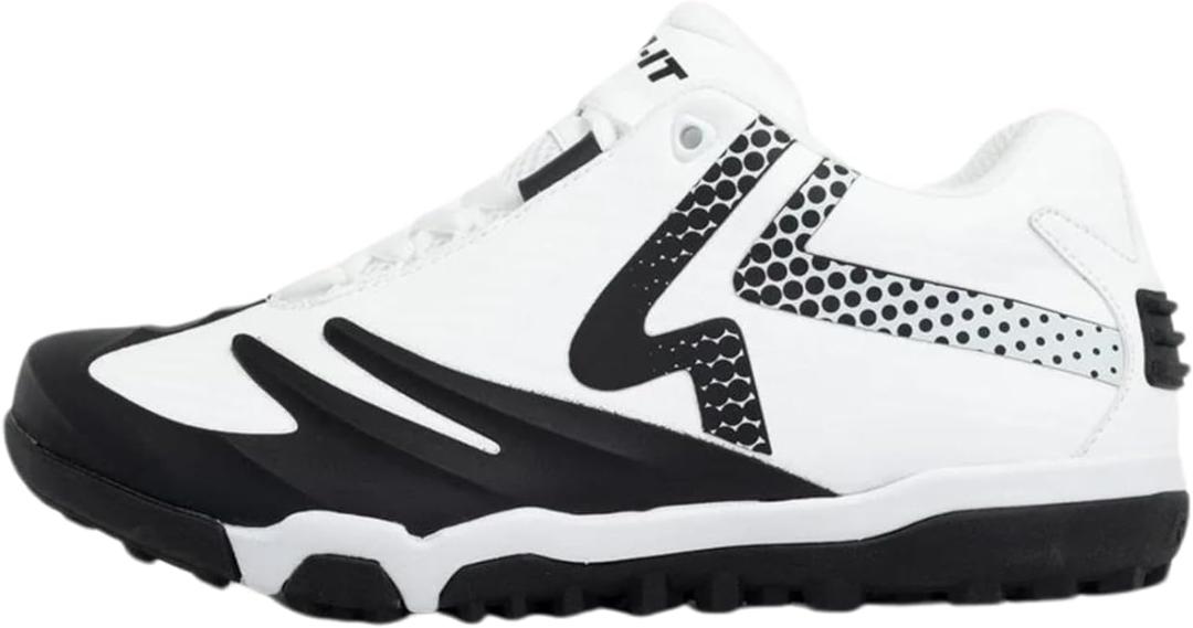 RIP-IT SwiftStep Ringor Pro Turf Softball Shoes (7.5, White/Black)