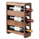 Wine Rack Countertop Pine Wood Wine Bottle Holder, 3 Bottles Wine Rack for Inside Cabinet, Pantry, Kitchen Bar, Wine Holder Shelf Vertical Wine Storage Perfect for Home Decor Housewarming Gifts