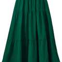 OSTOO Women's Summer Long Flowy Renaissance Skirt with Pockets - Boho High Waist A-Line Maxi Skirt (Medium)