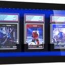 TJ.MOREE LED Lighted Wall Mount 3 Graded Sport Card Display Case for Baseball, Football, Basketball & Hockey Trading Card Collection, Black