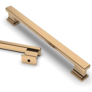 Asidrama 6 Pack 7 Inch(177mm) Hole Centers Champagne Bronze Kitchen Cabinet Handles, Brushed Brass Cabinet Pulls Kitchen Cabinet Hardware for Cupboard Gold Drawer Pulls