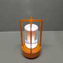Portable Metal Table Lamp for Indoor/Outdoor ,Rechargeable Cordless LED Lamp, 3-Colour Infinitely Dimming Battery Powered Small Desk Lamp, Restaurant/Bedroom/Bar/Coffee Shop/Camping Light (Orange)