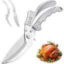 Kitchen Shears Kitchen Scissors for Food - Heavy Duty Stainless Steel Poultry Shears for Thanksgiving, Chicken, Bone, Meat, Turkey, Fish,Multi Purpose Scissor for Cutting Cooking, Dishwasher 
