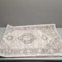 Lahome Oriental Kitchen Runner Rug Non Slip, 2x5 Washable Hallway Runner with Rubber Backing, Vintage Hallway Rug Ultra-Thin Soft Carpet for Bedroom Bathroom, Grey/Brown